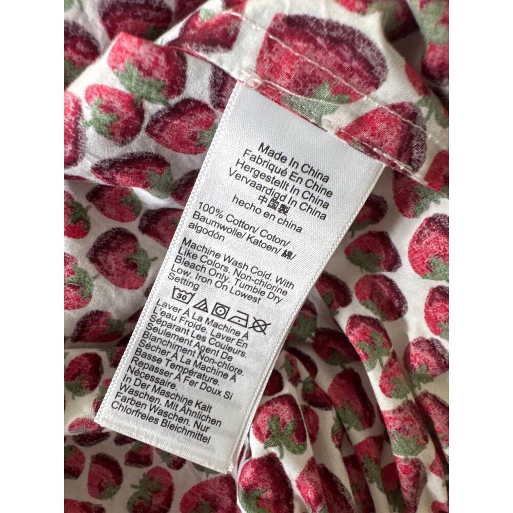 J.CREW Cinched-waist cropped top in strawberry swirl cotton poplin Size Small - Picture 8 of 8